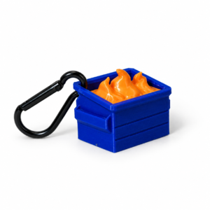 Chaveiro fidget clicker dumpster azul