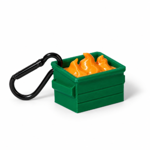 Chaveiro fidget clicker dumpster verde
